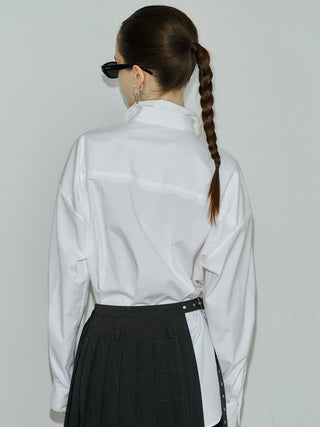 REPOS OVER BOWTIE SHIRT with BIJOU