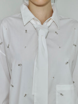 REPOS OVER BOWTIE SHIRT with BIJOU