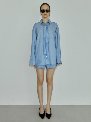 LOUNGE SHORT PANTS with BIJOU