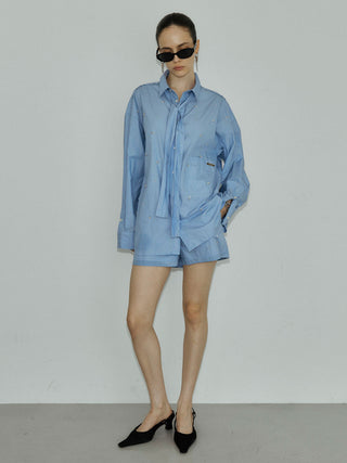 REPOS OVER BOWTIE SHIRT with BIJOU