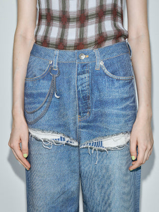 TROMPE-l’OEIL DENIM PANTS