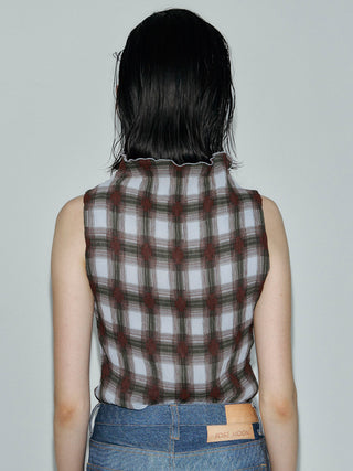 SHEER PLEATED BLOUSE