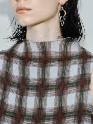 SHEER PLEATED BLOUSE