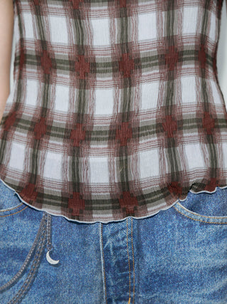 SHEER PLEATED BLOUSE