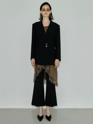 WOOL DOUBLE BELT JACKET