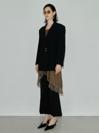 WOOL DOUBLE BELT JACKET