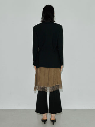 WOOL DOUBLE BELT JACKET