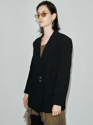 WOOL DOUBLE BELT JACKET