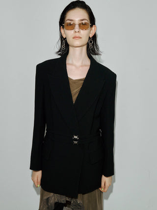 WOOL DOUBLE BELT JACKET