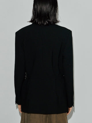 WOOL DOUBLE BELT JACKET