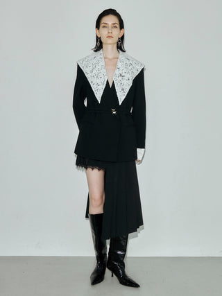 WOOL DOUBLE BELT JACKET