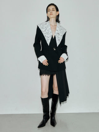 WOOL DOUBLE BELT JACKET