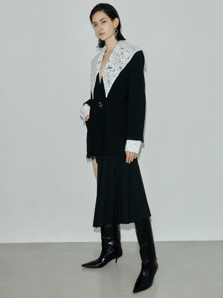 WOOL DOUBLE BELT JACKET