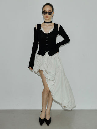 ASYMMETRY BALLOON SKIRT