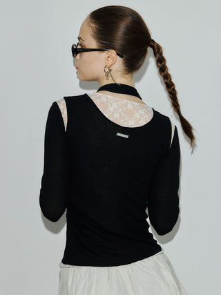 LAYERED LACE CHOKER TOPS