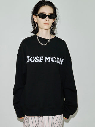 LACE EMBROIDERY LOGO SWEAT