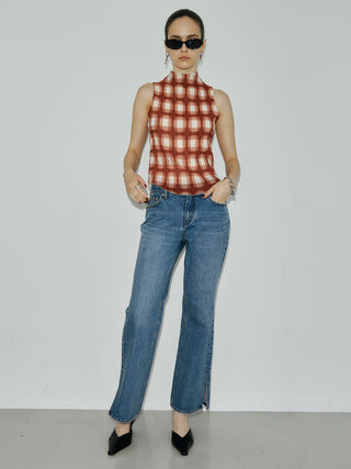 SHEER PLEATED BLOUSE