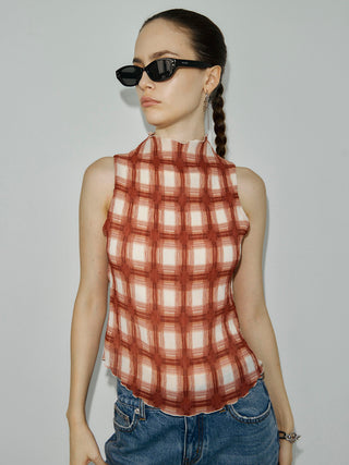 SHEER PLEATED BLOUSE