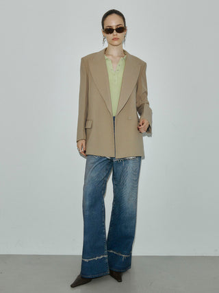 WOOL DOUBLE BELT JACKET