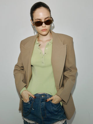 WOOL DOUBLE BELT JACKET