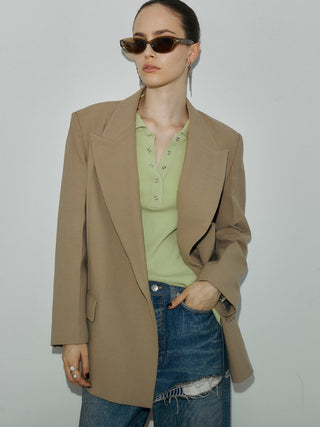 WOOL DOUBLE BELT JACKET