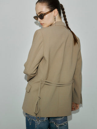 WOOL DOUBLE BELT JACKET