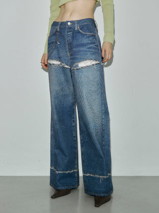 TROMPE-l’OEIL DENIM PANTS