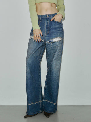 TROMPE-l’OEIL DENIM PANTS