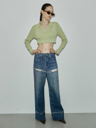 TROMPE-l’OEIL DENIM PANTS