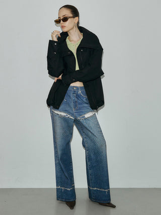 TROMPE-l’OEIL DENIM PANTS