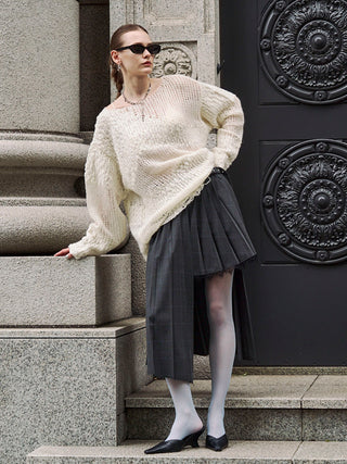 BOUCLE MOHAIR CRASH KNIT
