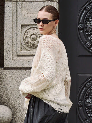 BOUCLE MOHAIR CRASH KNIT
