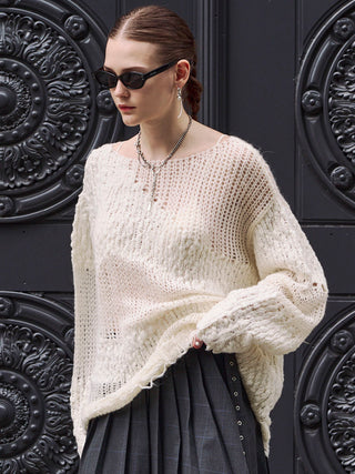 BOUCLE MOHAIR CRASH KNIT