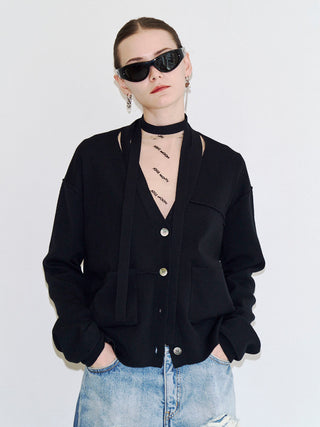 CHOKER VNECK CARDIGAN