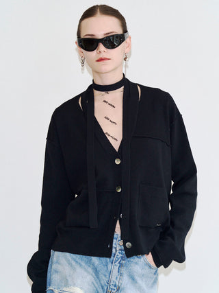 CHOKER VNECK CARDIGAN