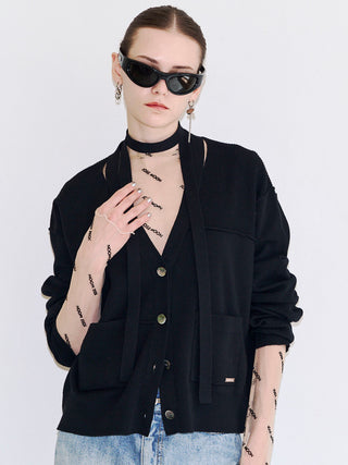 CHOKER VNECK CARDIGAN
