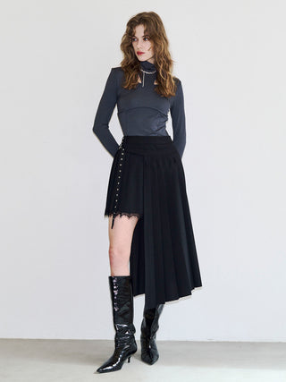 HIGH NECK CUTTING DETAIL TOP