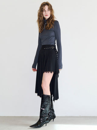 HIGH NECK CUTTING DETAIL TOP