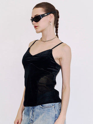 SIDE SHEER VELOUR CAMISOLE