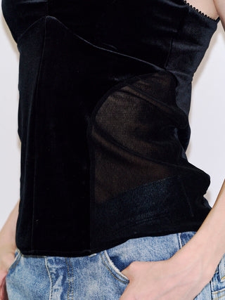 SIDE SHEER VELOUR CAMISOLE