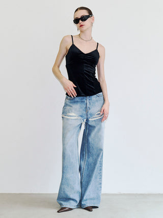 SIDE SHEER VELOUR CAMISOLE