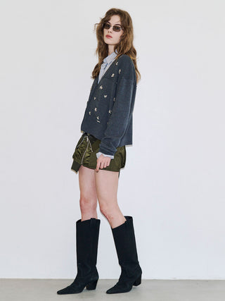 BIJOU CHOKER VNECK CARDIGAN
