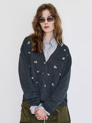 BIJOU CHOKER VNECK CARDIGAN