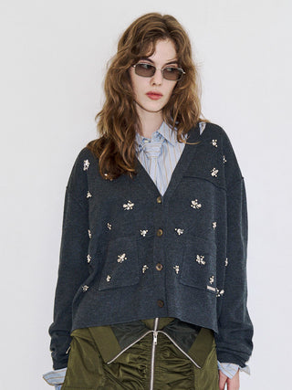 BIJOU CHOKER VNECK CARDIGAN