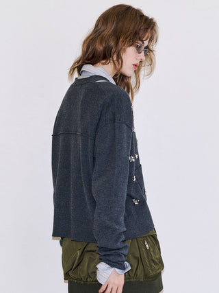 BIJOU CHOKER VNECK CARDIGAN