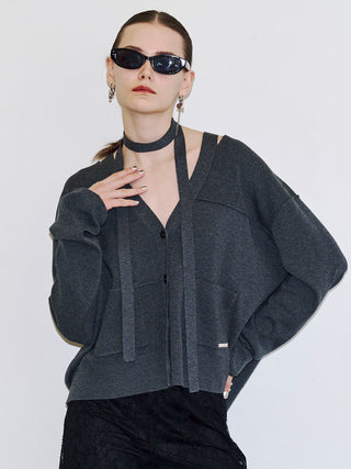 CHOKER VNECK CARDIGAN