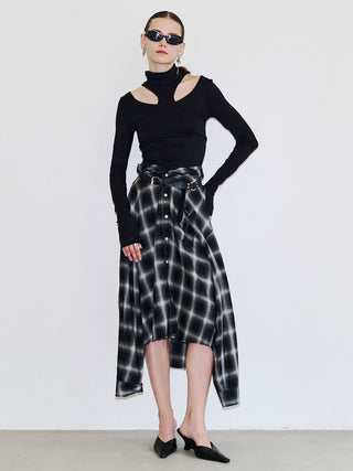 HIGH NECK CUTTING DETAIL TOP