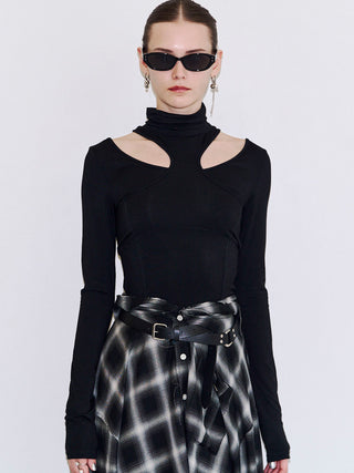HIGH NECK CUTTING DETAIL TOP
