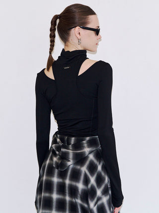HIGH NECK CUTTING DETAIL TOP