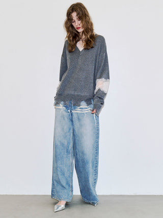 LACE CRASH OVER KNIT